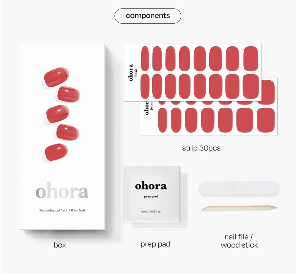 Smalto gel adesivo 60 % prepolimerazzito OHORA Rosso N Tint Brick
