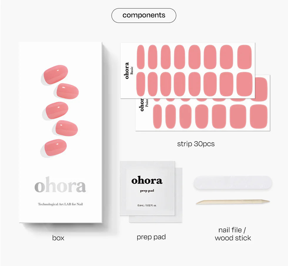Smalto gel adesivo 60 % prepolimerazzito OHORA Rosa N Cream Glow