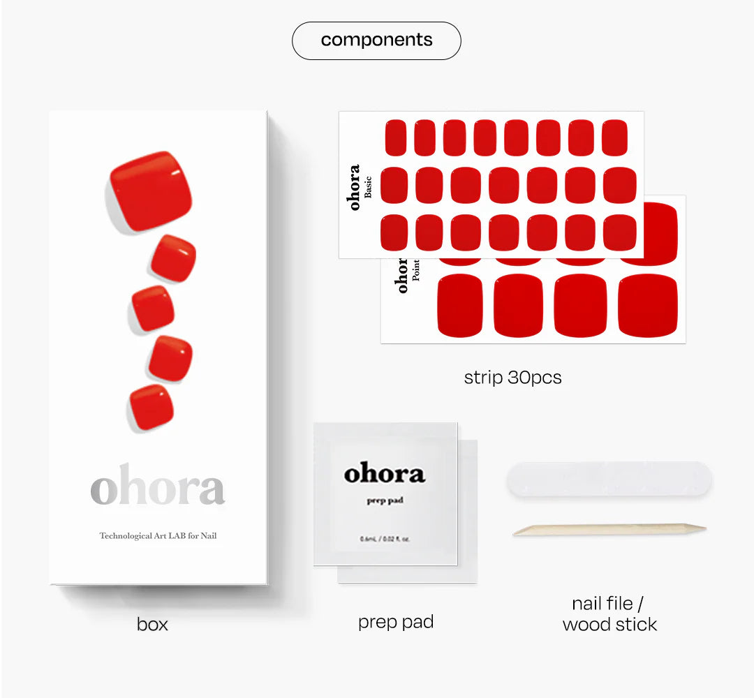 Smalto gel adesivo 60 % prepolimerazzito Piedi OHORA Rosso Blaze