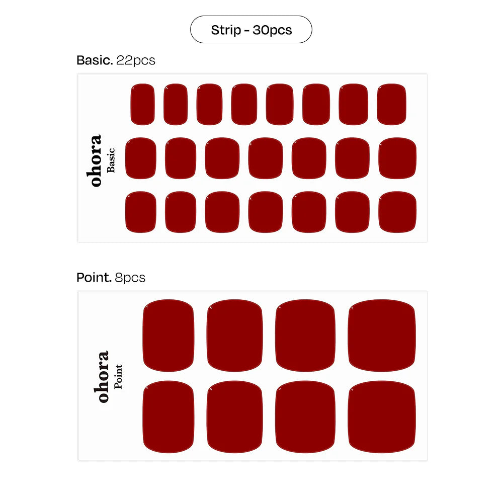 Smalto gel adesivo 60 % prepolimerazzito Piedi OHORA Rosso Basic n.04