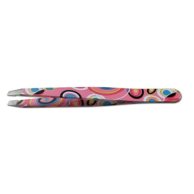 Pinzetta sopracciglia acciao inox taglio obliquo Anni 70 Rosa Estas