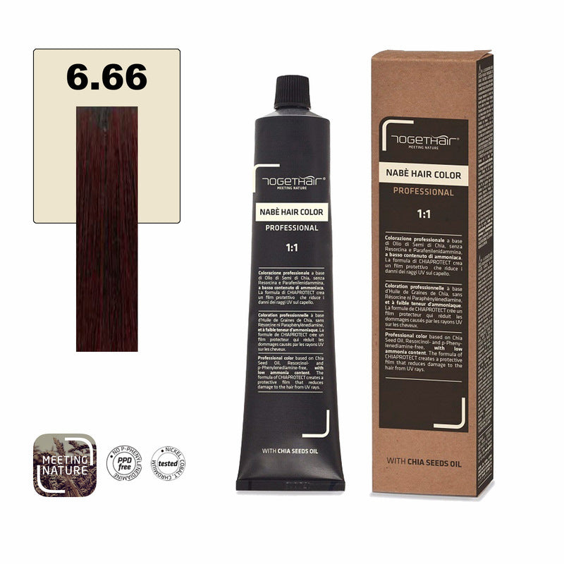Nabe’ Hair Color nr. 6.66 Biondo Scuro Rosso Intenso Togethair 100 ml