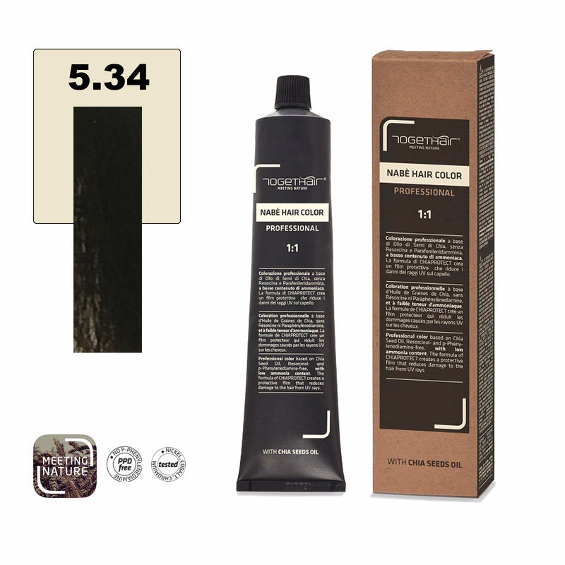 Nabe’ Hair Color nr. 5.34 Castano Chiaro Dorato Rame Togethair 100 ml