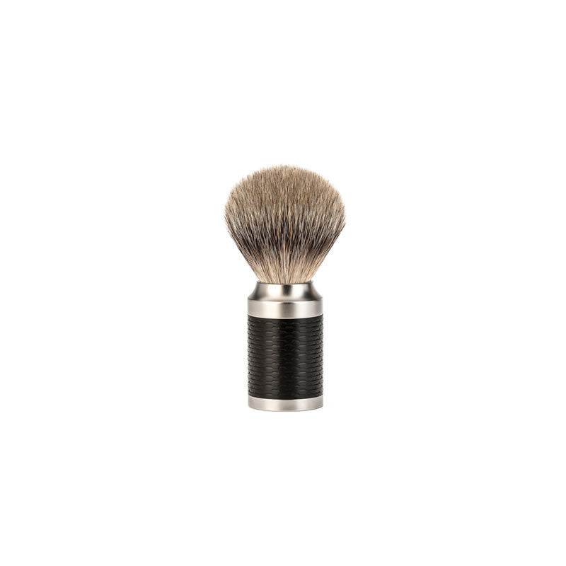 Pennello da Barba in Tasso con Manico Nero Muhle Rocca