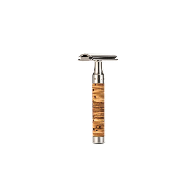 Rasoio di Sicurezza Inox Manico Betulla Muhle Rocca R95