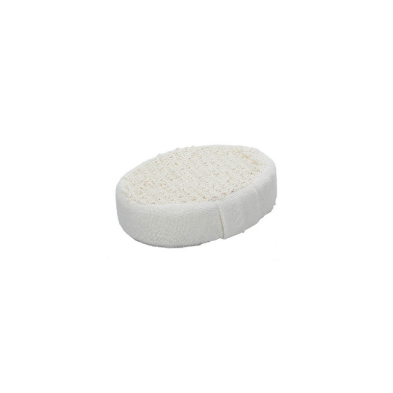 Spugna Corpo Abrasiva in Cotone Ovale con Fascia Passamano