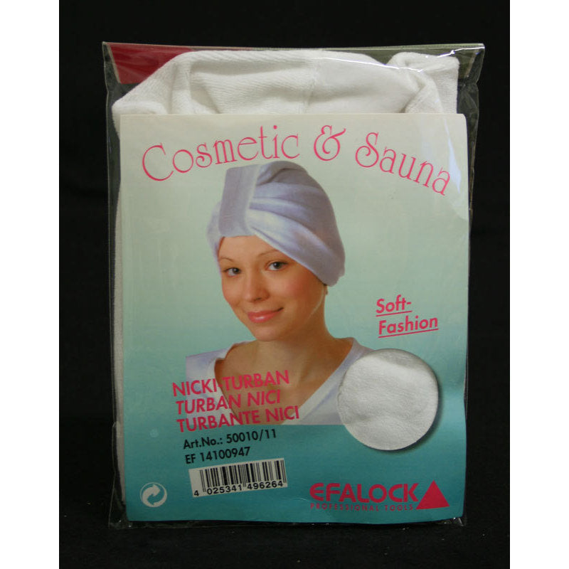 Turbante ciniglia elasticizzata col. Bianco Mar
