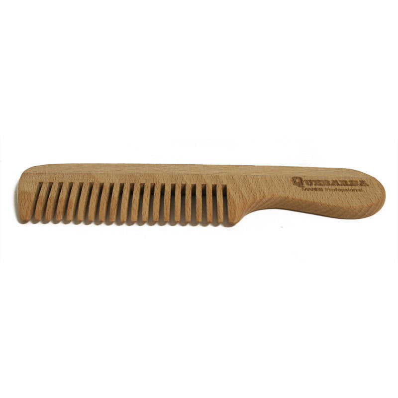 Pettine Legno per barba con manico Quebarba