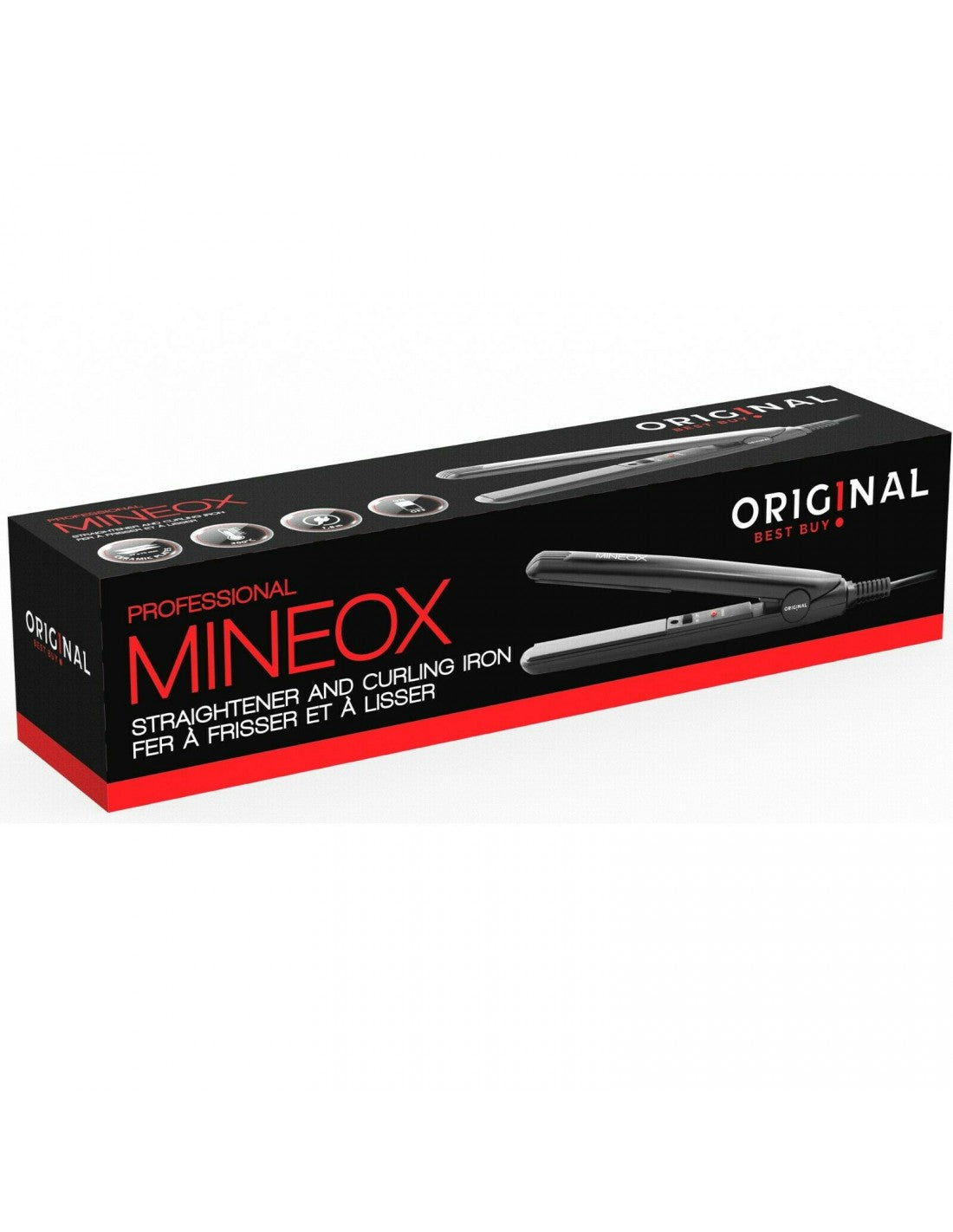 Mini Piastra per capelli Mineox Nera 200 gradi 30 W