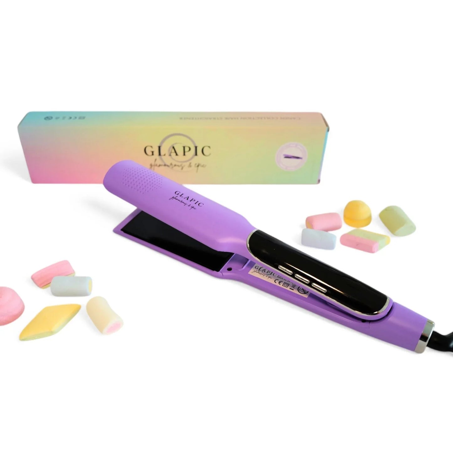Piastra Capelli Large 45 mm Lavender Violet Candy Collection Glapic