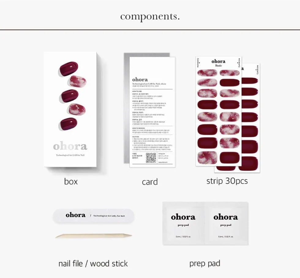 Smalto gel adesivo 60 % prepolimerazzito OHORA Rosso N Mulberry