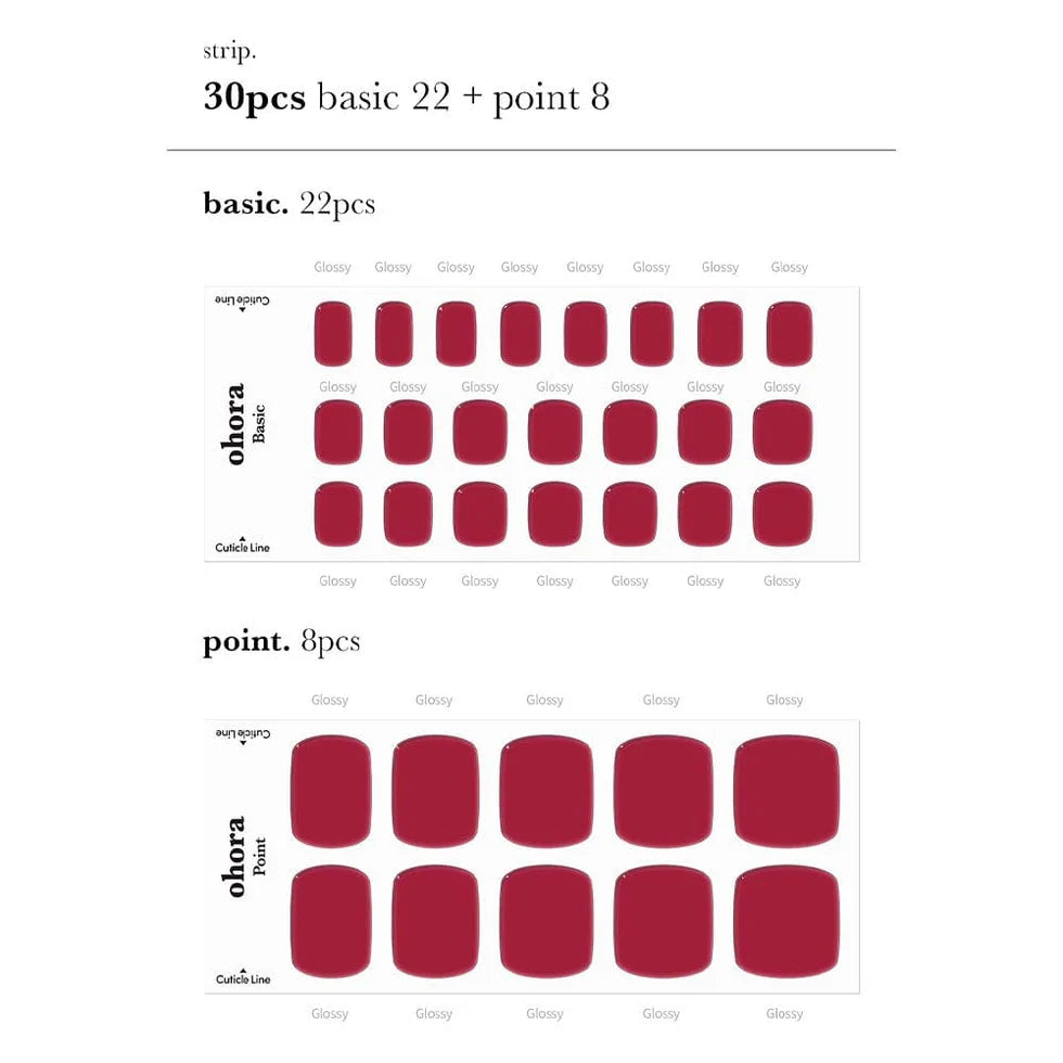 Smalto gel adesivo 60 % prepolimerazzito Piedi OHORA Rosso Tint Burgundy