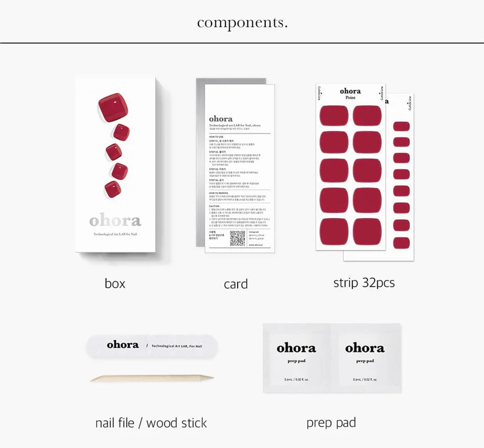 Smalto gel adesivo 60 % prepolimerazzito Piedi OHORA Rosso Tint Burgundy