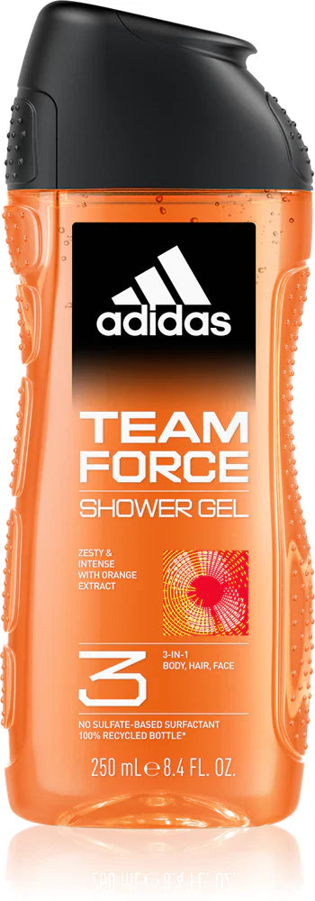 Shower Gel 3 in 1 Team Force Adidas 400 ml