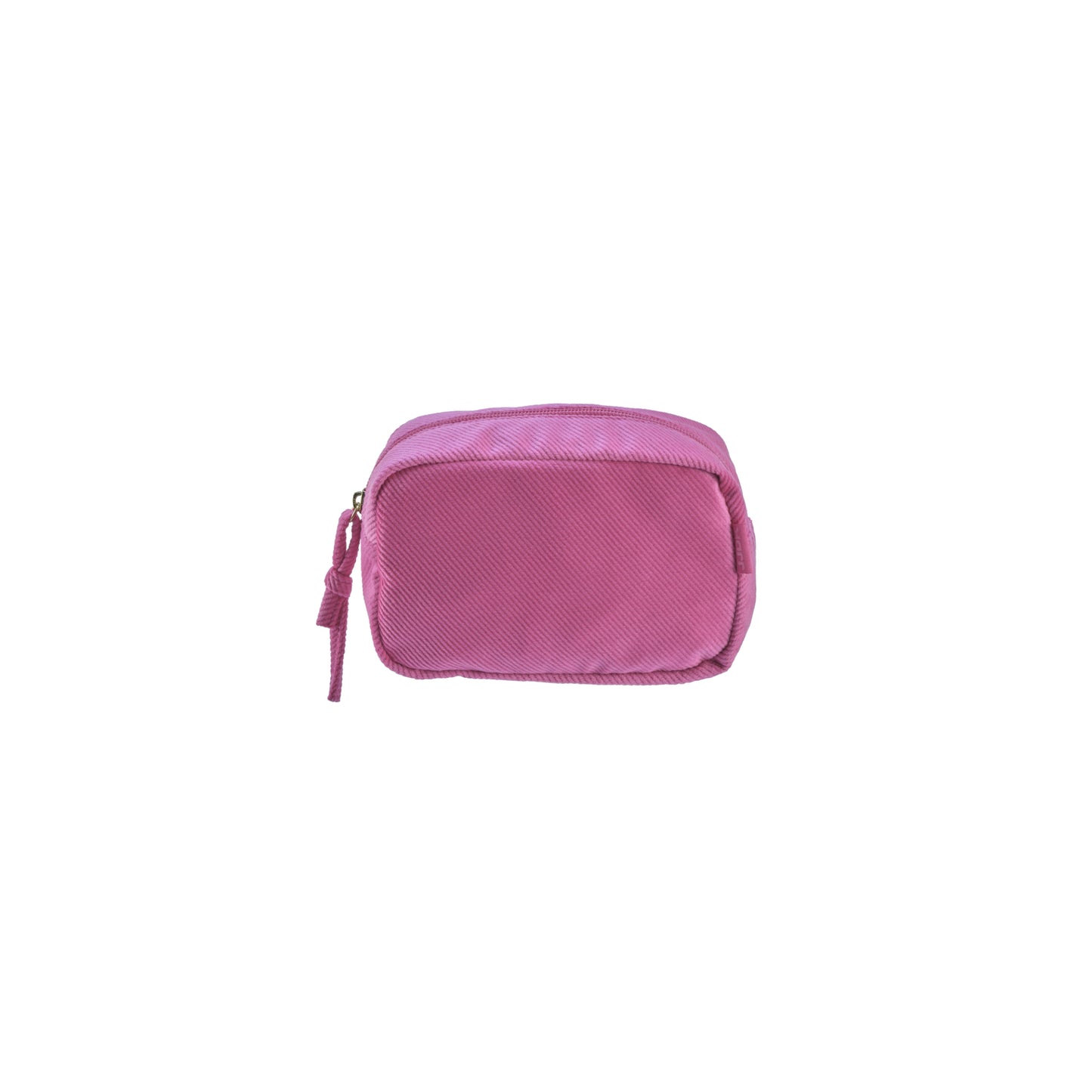 Pochette Piccola Velluto Rigato Rosa con cerniera