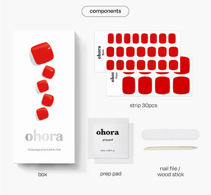 Smalto gel adesivo 60 % prepolimerazzito Piedi OHORA Rosso Blaze