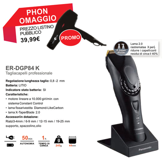 Tosatrice Panasonic per CapelliER-DGP84 k + Phon In OMAGGIO