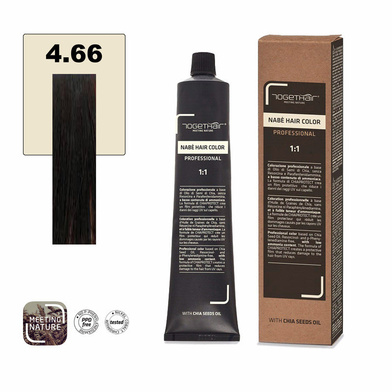 Nabe’ Hair Color Vegan nr. 4.66 Castano Rosso Togethair 100 ml