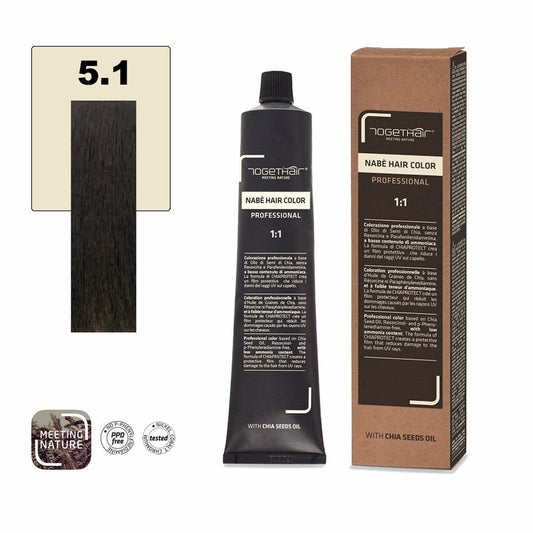 Nabe’ Hair Color Vegan nr. 5.1 Castano Chiaro Cenere Togethair 100 ml