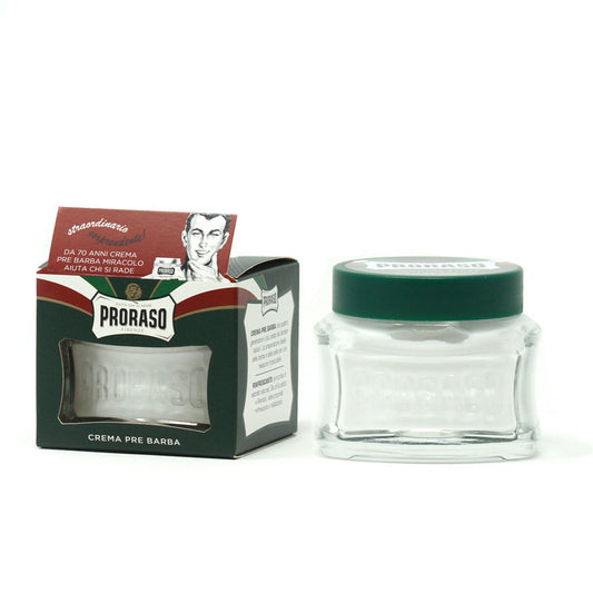 Crema Pre Barba Eucalipto e Mentolo Proraso Linea Verde vasetto 100 ml.