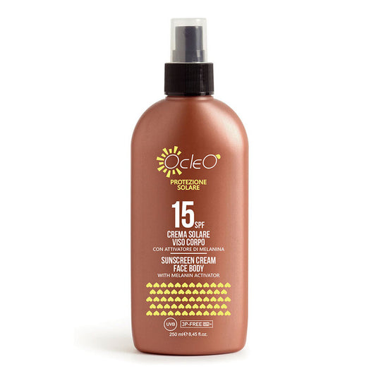 Crema Solare Viso Corpo Spray 15 SPF Ocleo 250 ml
