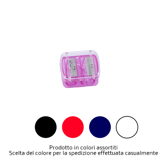 Temperino per matite doppio Nero con coperchio