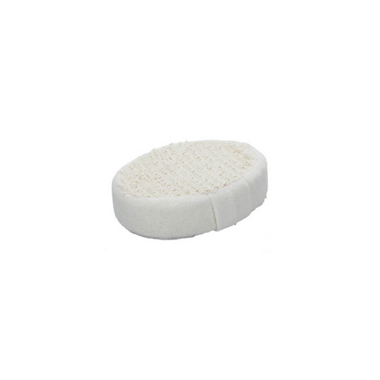Spugna Corpo Abrasiva in Cotone Ovale con Fascia Passamano