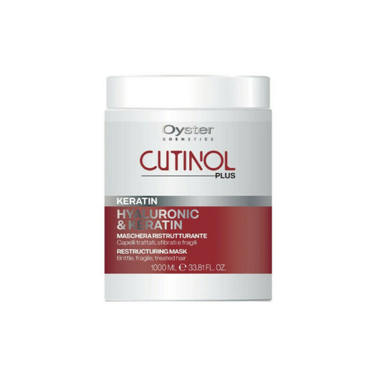 Maschera  per capelli sfibrati Keratin Cutinol Plus 1000 ml Oyster