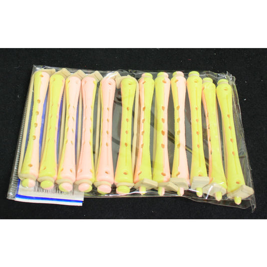 Bigodi permanente giallo/rosa lungo conf. 12 pz 4500439