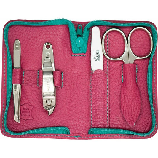 Set Manicure Custodia in Pelle 4 Attrezzini Nichelati 90112N
