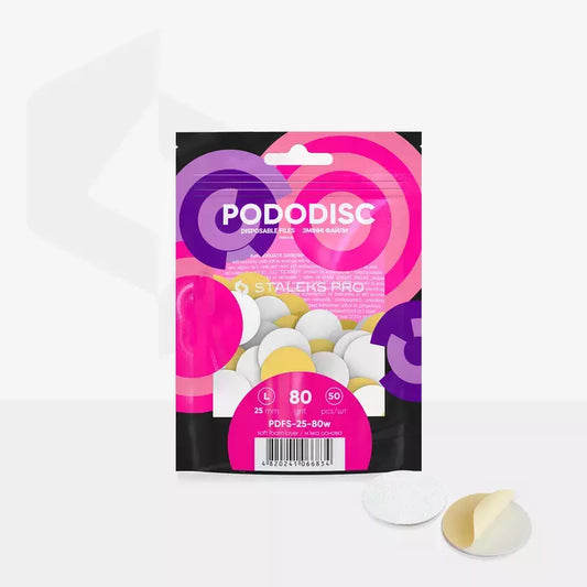 PodoDisc base morbida PDFS 25-80w 25 mm L Grana 80 50 pz Staleks Pro