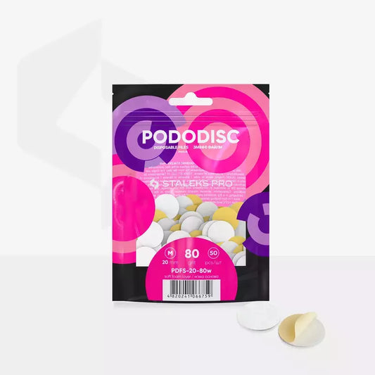 PodoDisc base morbida PDFS 20-80w 20 mm M Grana 80 50 pz Staleks Pro