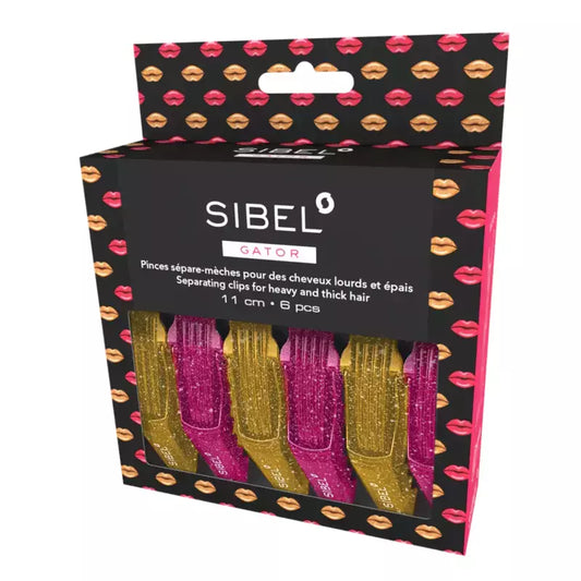 Gator Clip separaciocche Glitter Glossy Lips 11 cm conf. 6 pz