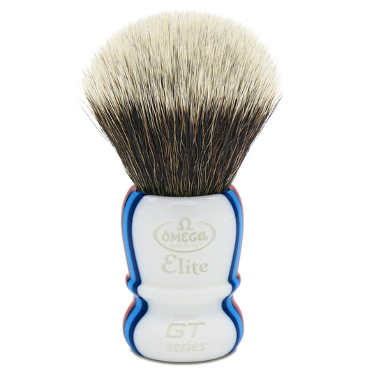 Pennello da Barba Sintetico Manico Azzurro Elite GT Series Omega MB1923
