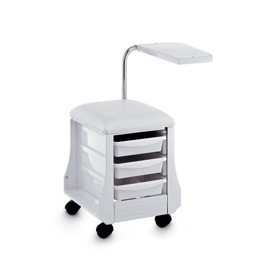 Sgabello con ruote Mini Mani art 110 bianco
