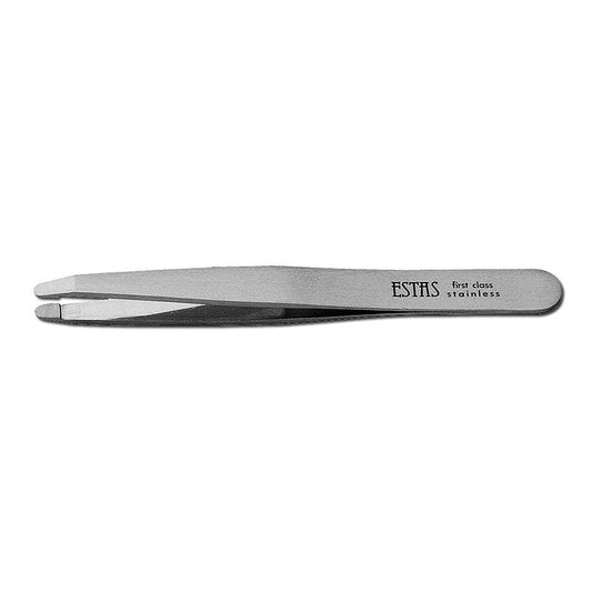 Pinzetta sopracciglia acciaio inox punta tonda Estas 34165