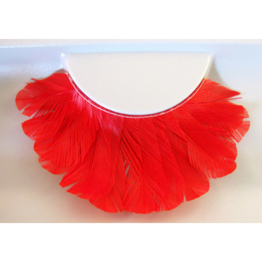 Ciglia con Piume Rosse+Colla Eulenspiegel