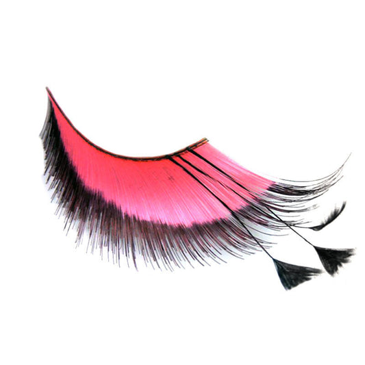 Ciglia Nere/Rosa con Piume Nere+Colla Eulenspiegel