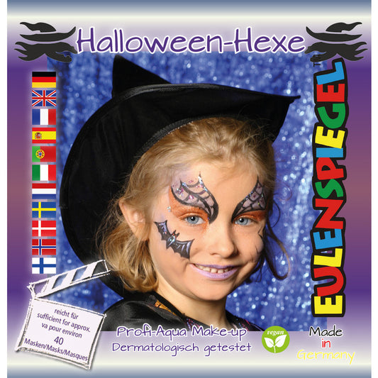 Motiv Set Profi Aqua Strega Halloween 4 Colori+Pennello Eulenspiegel