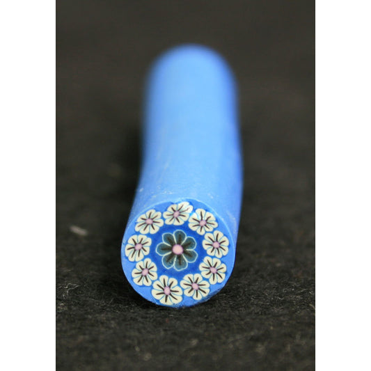 Decoro per unghie bastoncino Gimo #8 Corona Fiori Fondo Azzurro