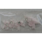 Decoro fiocco 3D con brillantino colore trasparente rosa chiaro