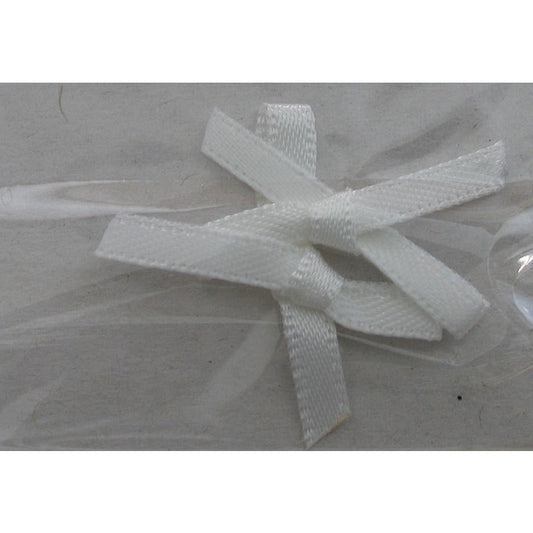 Decoro fiocco sottile di stoffa bianco