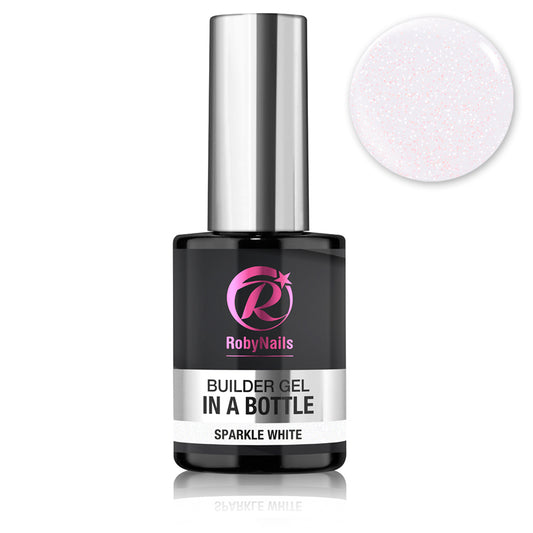 Builder Gel in a Bottle Sparkle White 14 ml Roby Nails