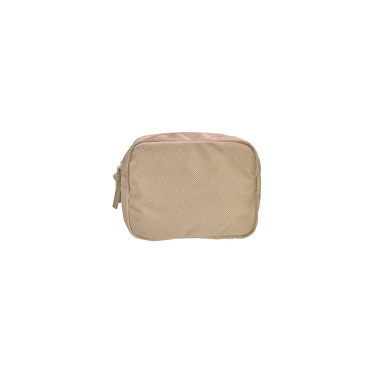Pochette Grande Velluto Rigato Beige Tortora con cerniera